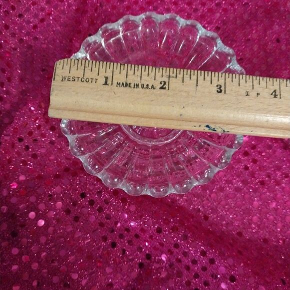 Vintage 90's Partylite Glass Taper Candle Holders Lot Of 2 Scalloped Romantic - Picture 8 of 8